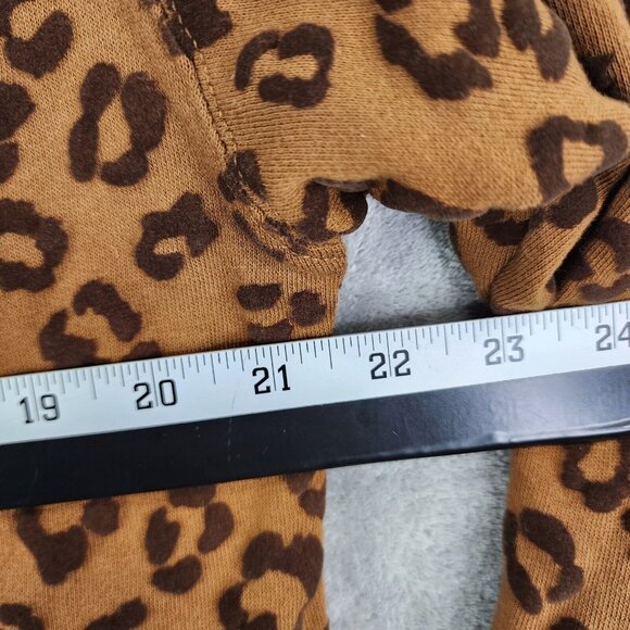 Womens Time And Tru Crop Shirt Brown Animal Print Long Sleeve Stretch Size S - Picture 8 of 10